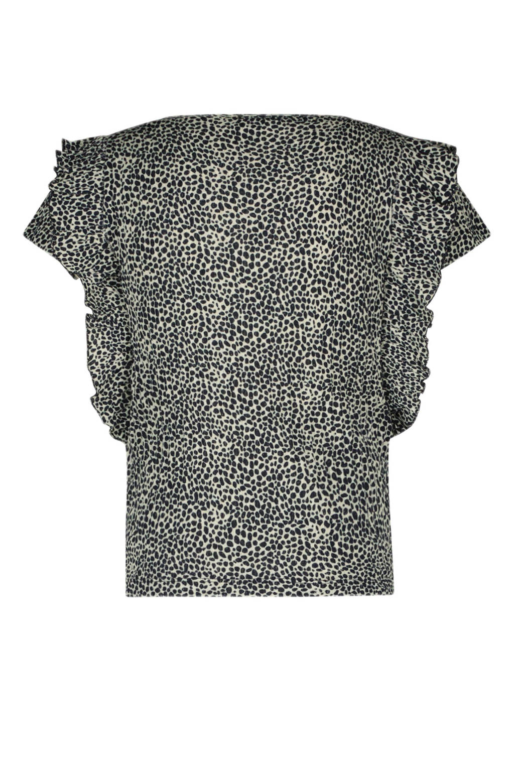 Like Flo T-shirt met all over print en ruches blauw