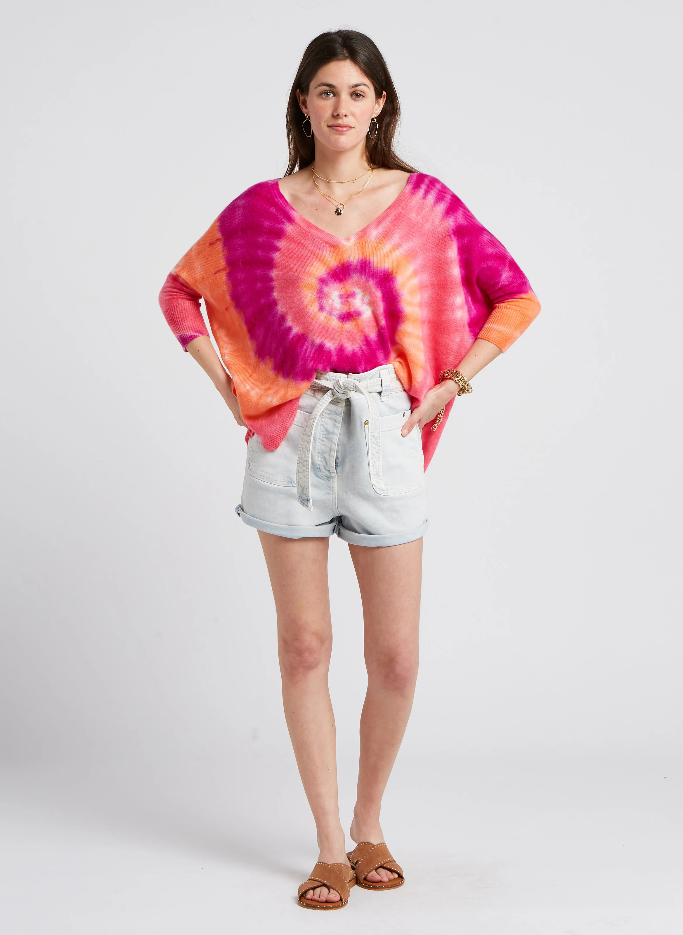 MELA SUNNY - Pull tie-and-dye en cachemire | Rose