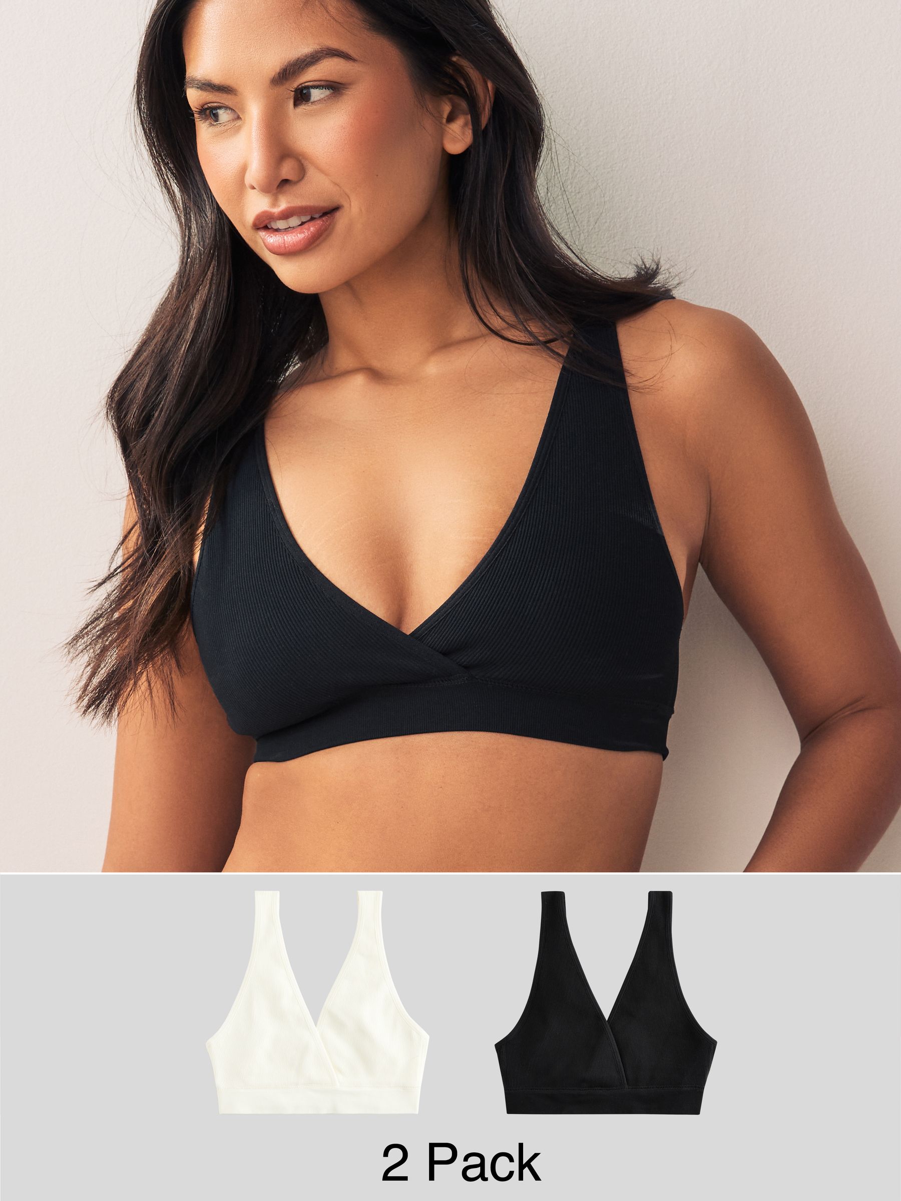 Zwart/crèmekleurig - Seamless Non Wire Nursing Ultimate Comfort Bras 2 Pack
