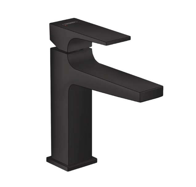 Hansgrohe Metropol wastafelkraan waterbesparend met afvoerplug zwart mat