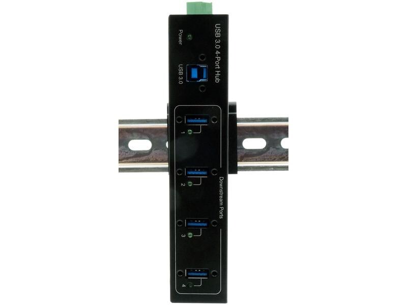 Exsys USB-Hub EX-11224HMVS 4-Port USB 3.0 HUB für Tisch, Wand- und DIN-Rail Montage