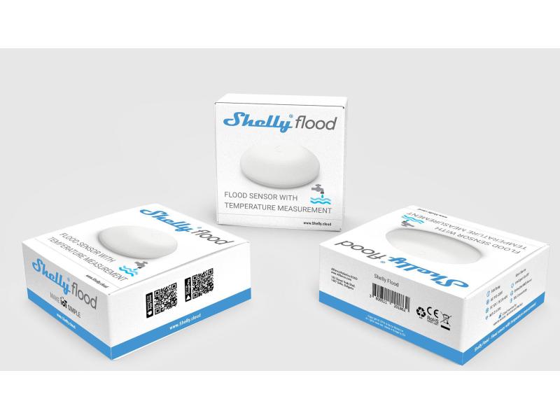 Shelly Flood WiFi-Flood & Temperatur Sensor WLAN Wassersensor, Temperatursensor