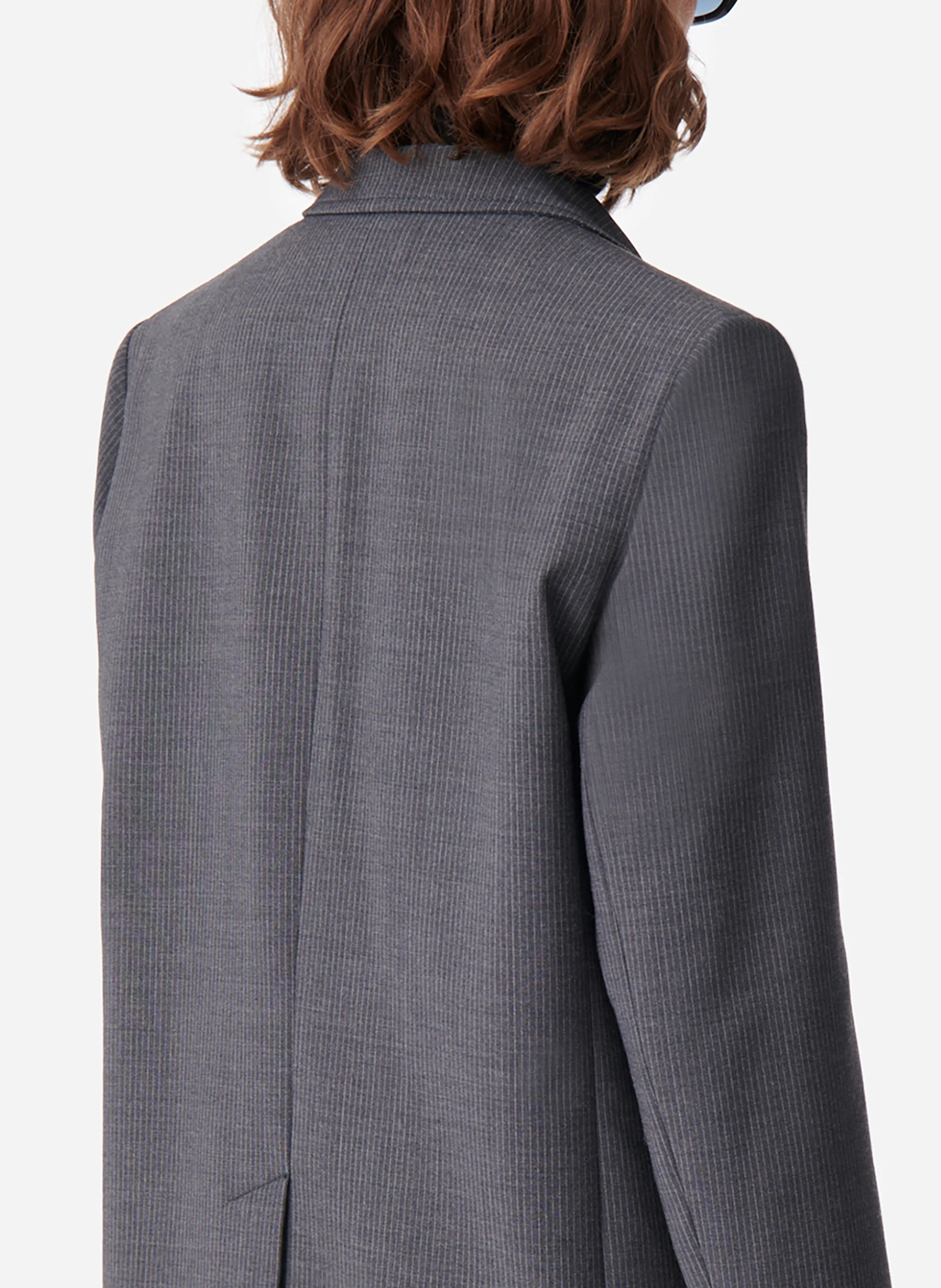 BRADLEY - Veste de tailleur ajustée en coton | Gris