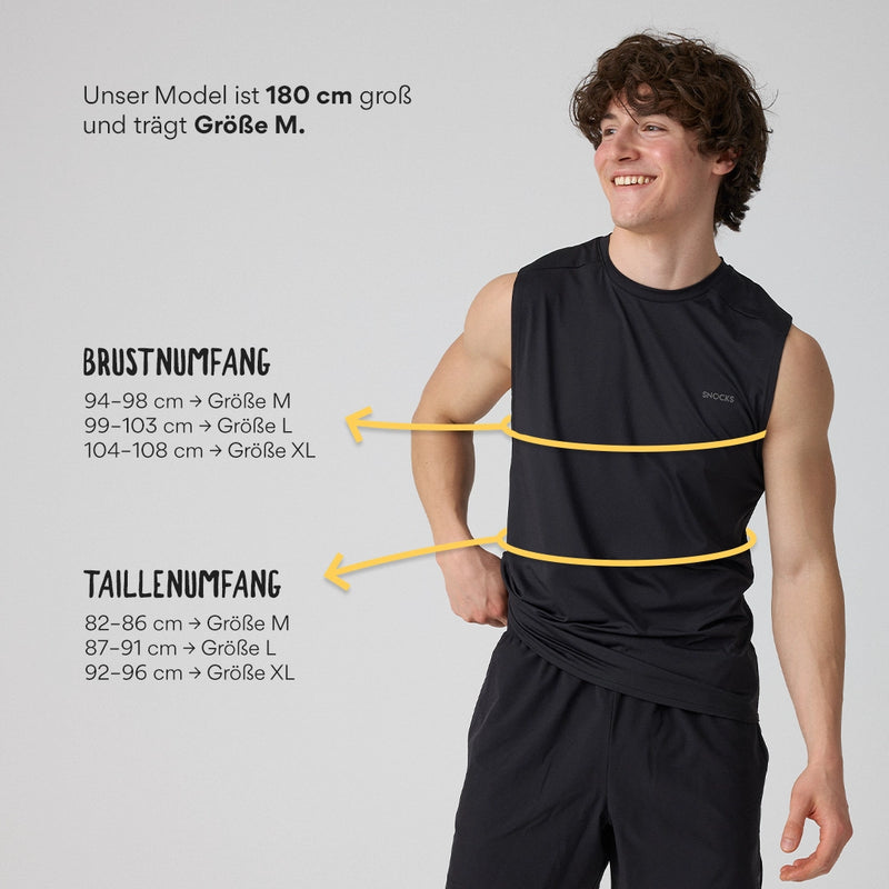 Tank Top Mesh Herren aus recyceltem Polyamid Schwarz
