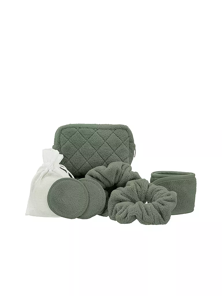 VOSSEN Kosmetiktasche 11tlg. BEAUTY BAG Detox Green dunkelgrün