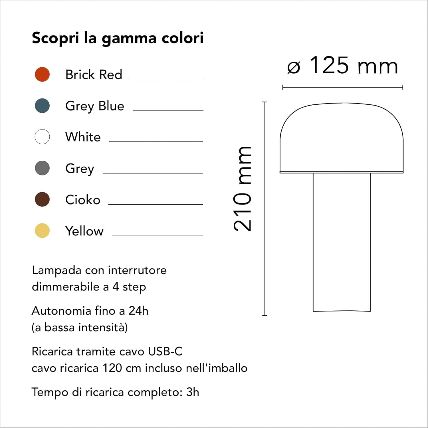 Flos Bellhop Tischleuchte Akku Aufladbar Polykarbonat Grey Blue, Maße: 12,5cm x 21cm, F1060014, Blau-grau, 21 cm