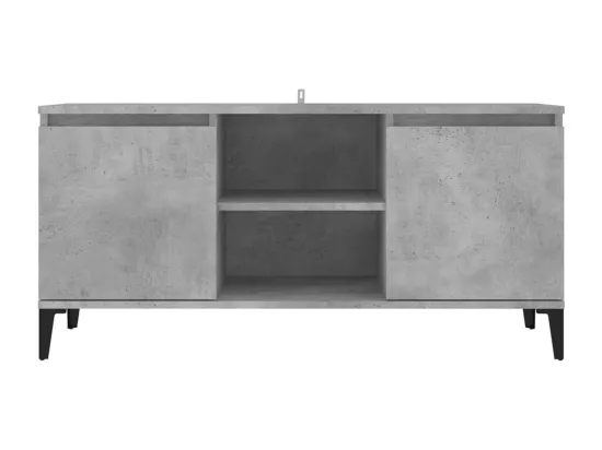 Meuble TV avec pieds en métal Gris béton 103,5x35x50 cm