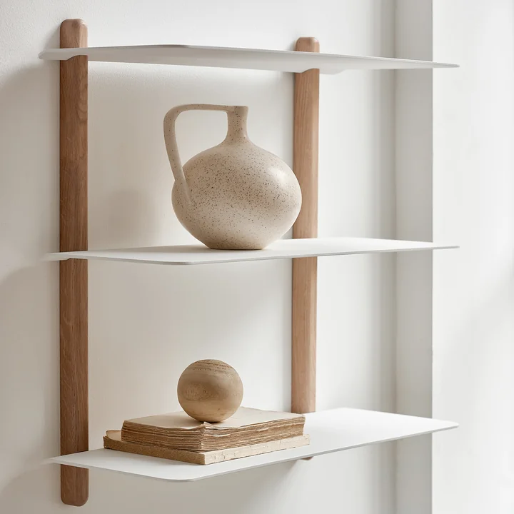 Gejst - Nivo Wandregal F Large, Eiche hell / weiss