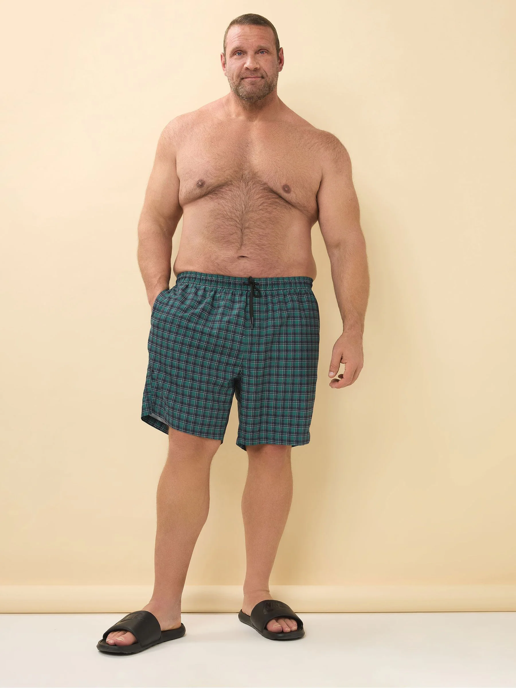 Groen - BadRhino Big & Tall Tartan zwemshorts