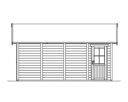 SKAN HOLZ Varberg 3 dubbele garage, 610 x 585 cm, leisteen