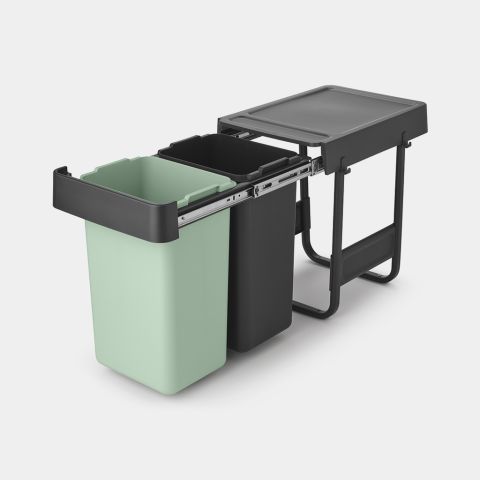 Sort&Go Inbouwemmer, 2x15 liter - Dark Grey