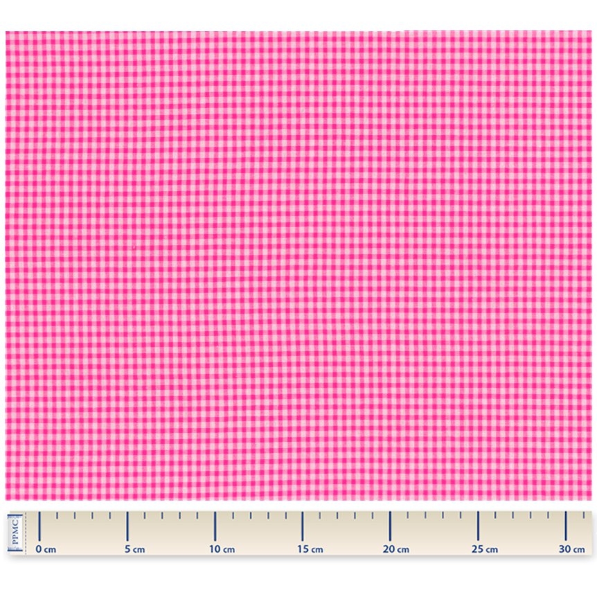 Tissu Coton Au Mètre Vichy Rose Fluo