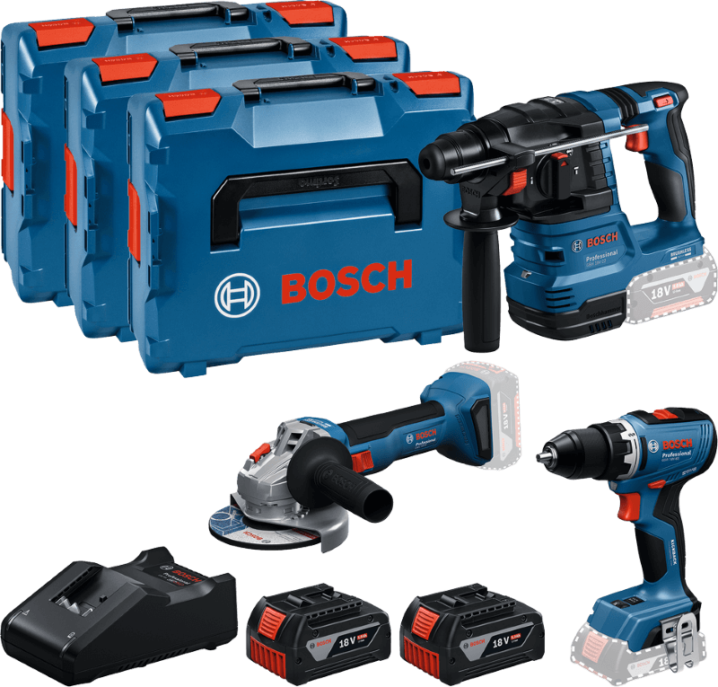Bosch 3 Toolkit 18V Li-ion accu 3 delige combiset (2x 5,0Ah) in L-Boxx - 0615A5009G