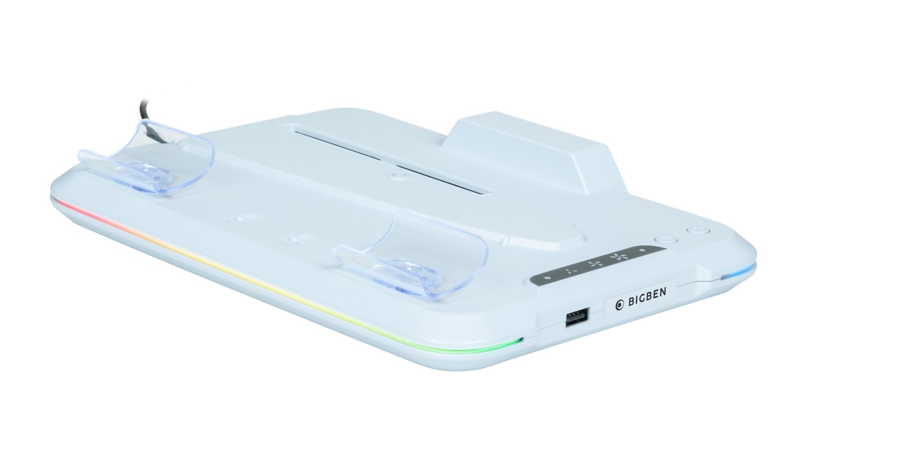 Nacon Charging Station with Fan RGB/USB Hub/Fan, White PS5 Slim