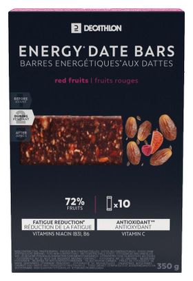Barres énergétiques Dattes Decathlon Nutrition Fruits rouges - 10x35g
