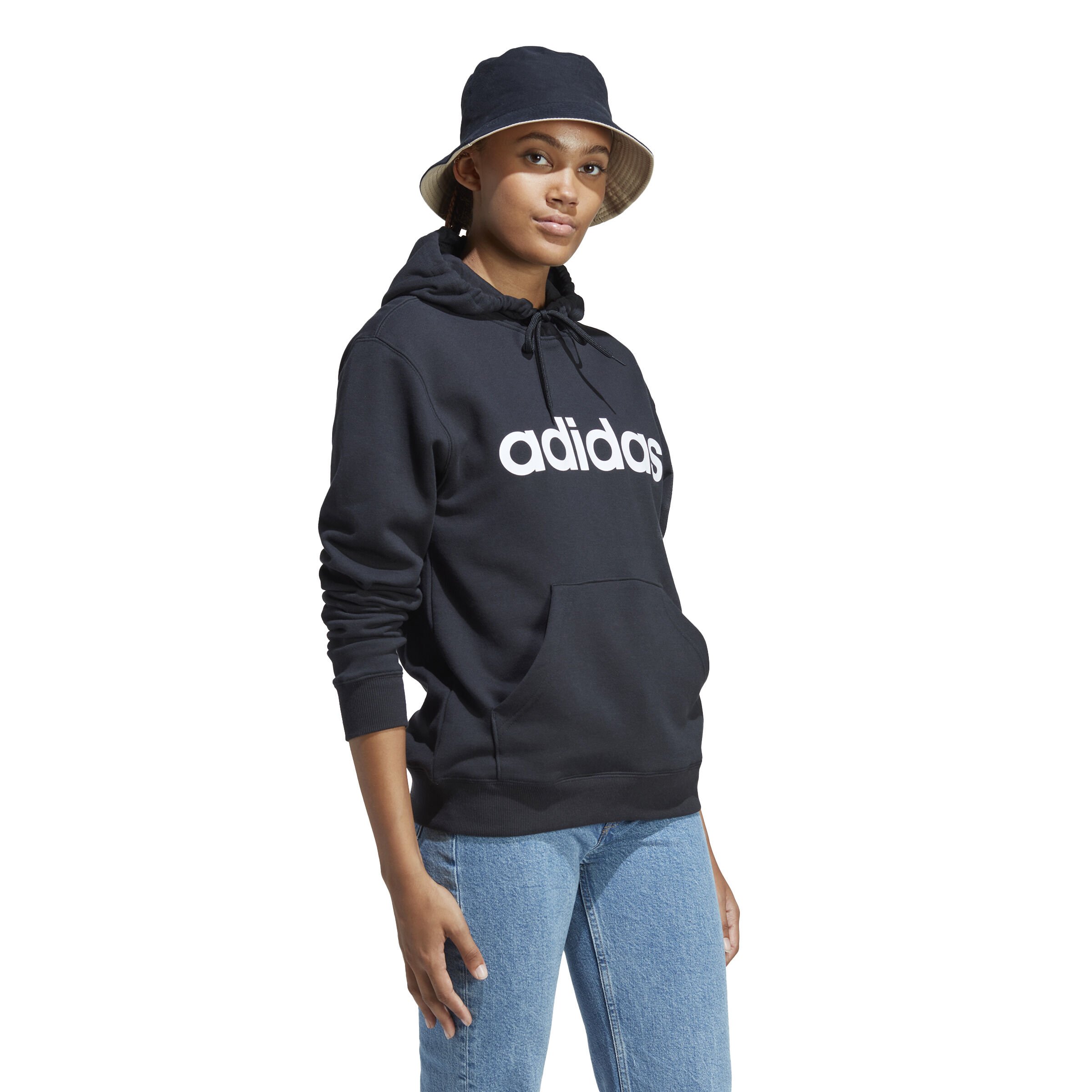 adidas Essentials Linear Sweat À Capuche Femmes - Noir , Blanc