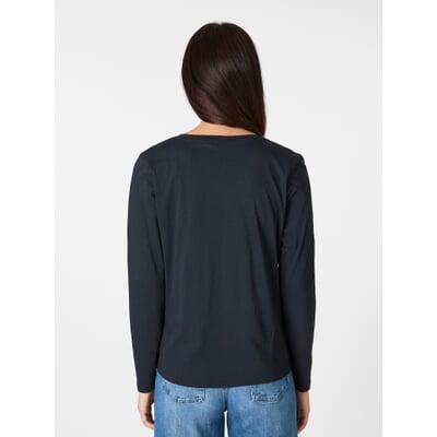 Damen-Longsleeve V-Ausschnitt, Navy