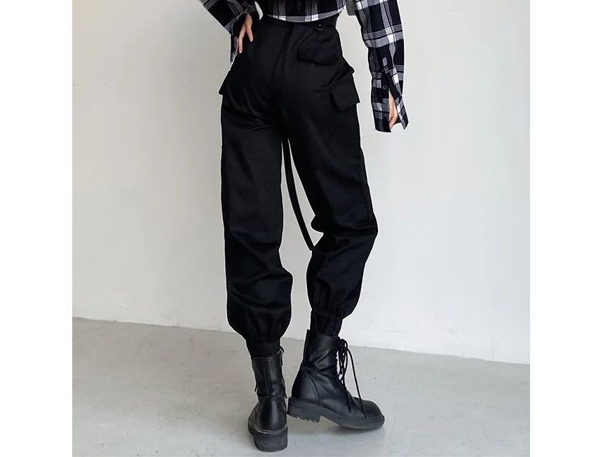 Opuscule - Hoge taille effen rechte broek