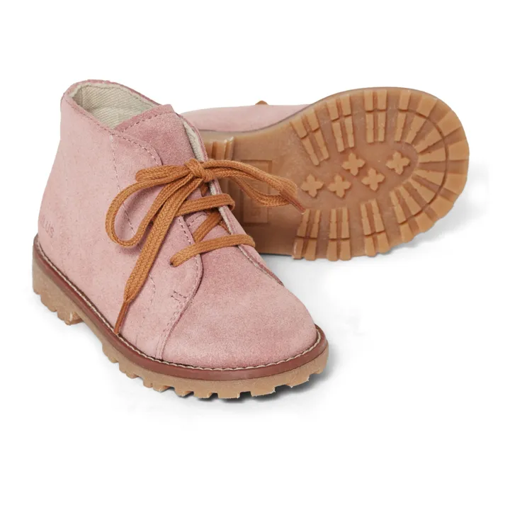 Angulus Bottines Lacets Suede | Rose pâle