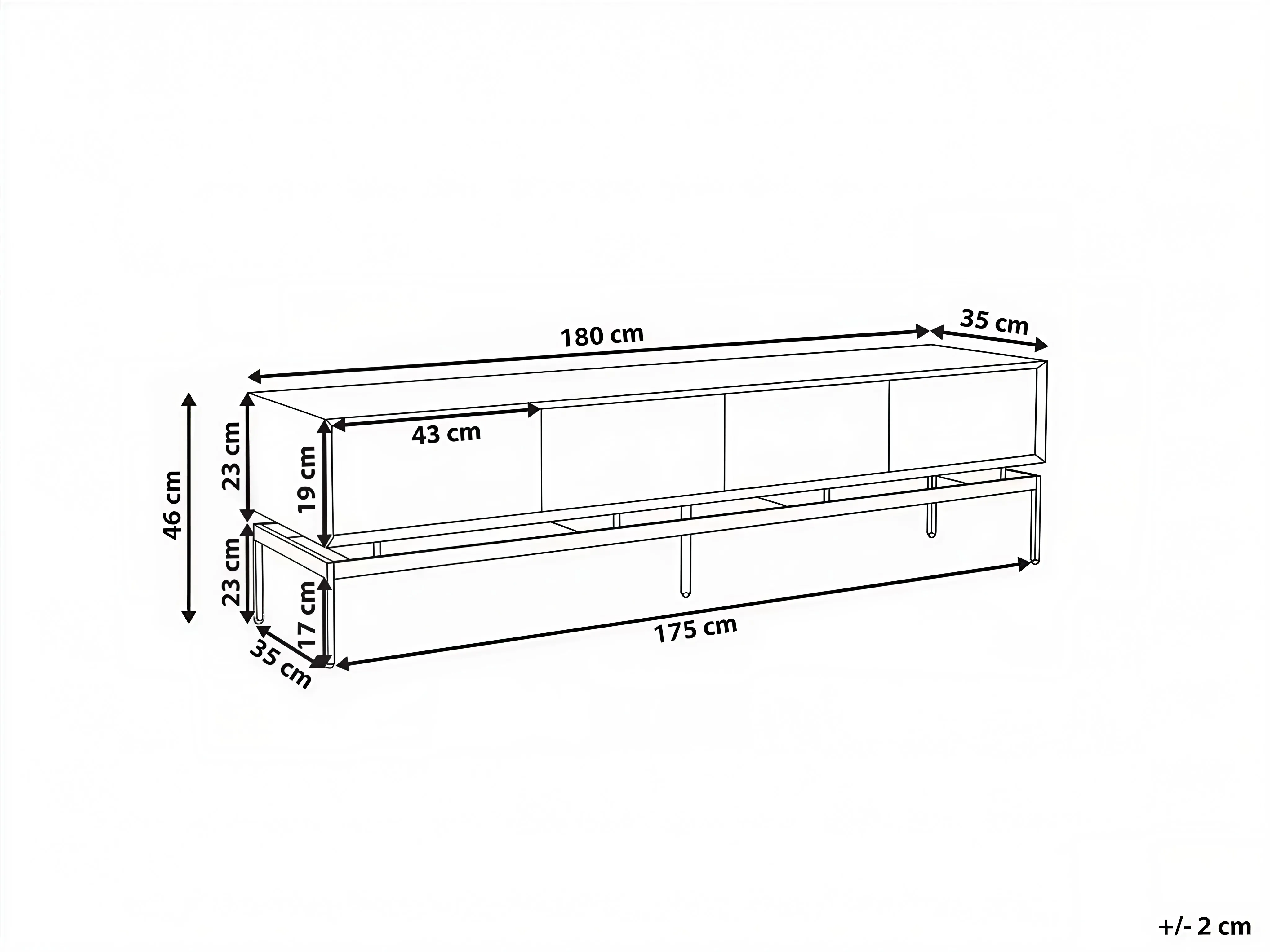 TV-meubel LANCELIN Zwart/lichtbruin