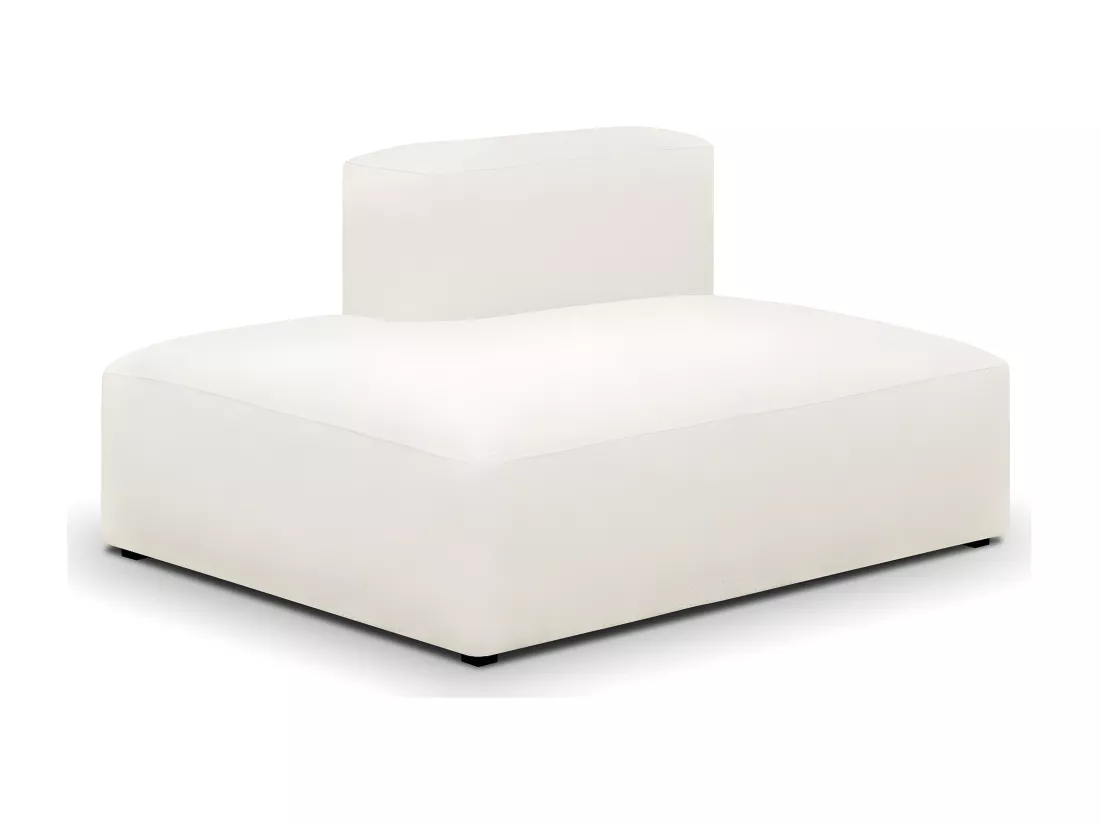 Module d'angle ouvert à gauche 2 places en tissu bouclette écru - Modulo