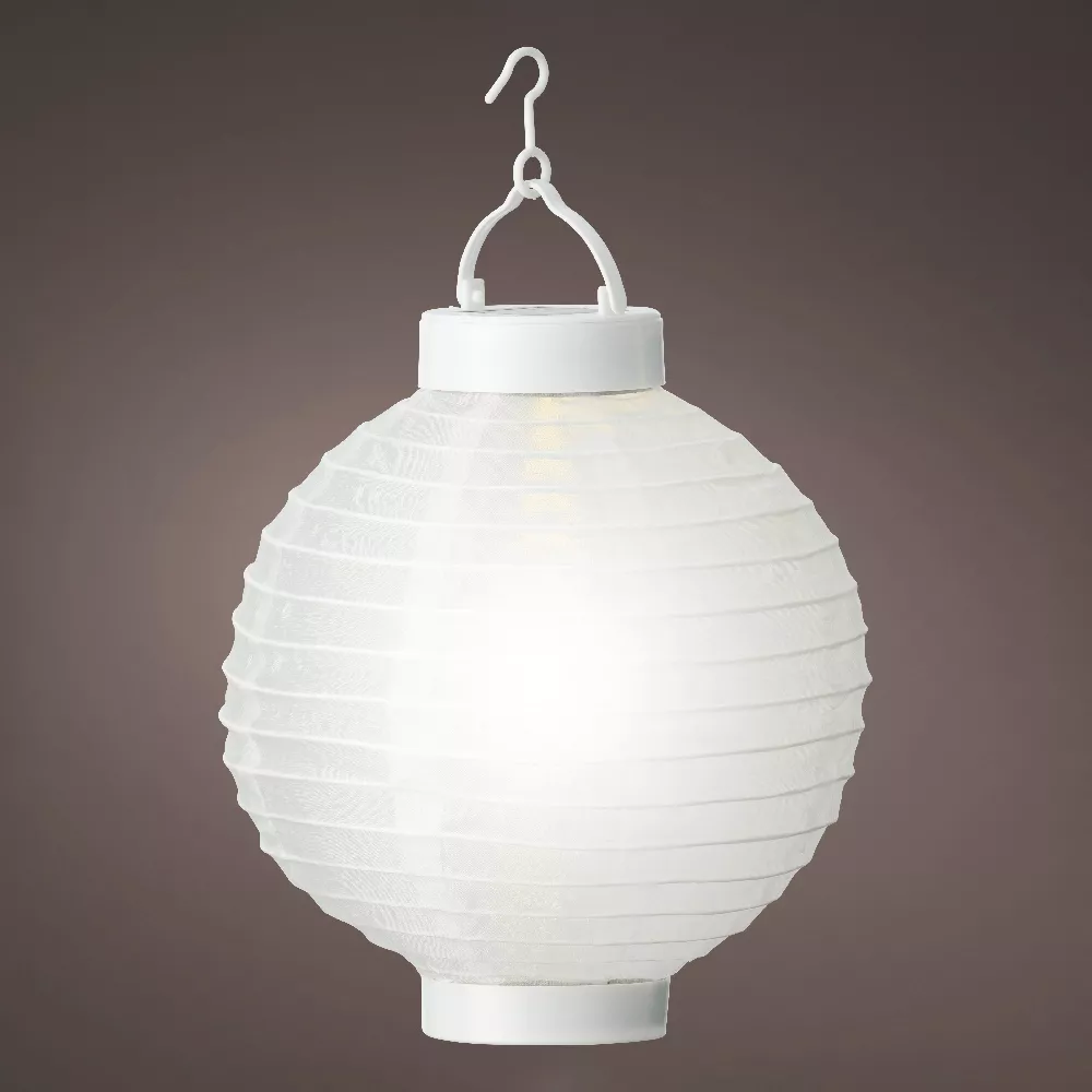 Lanterne chinoise solaire (D20 cm) Papier Blanc chaud
