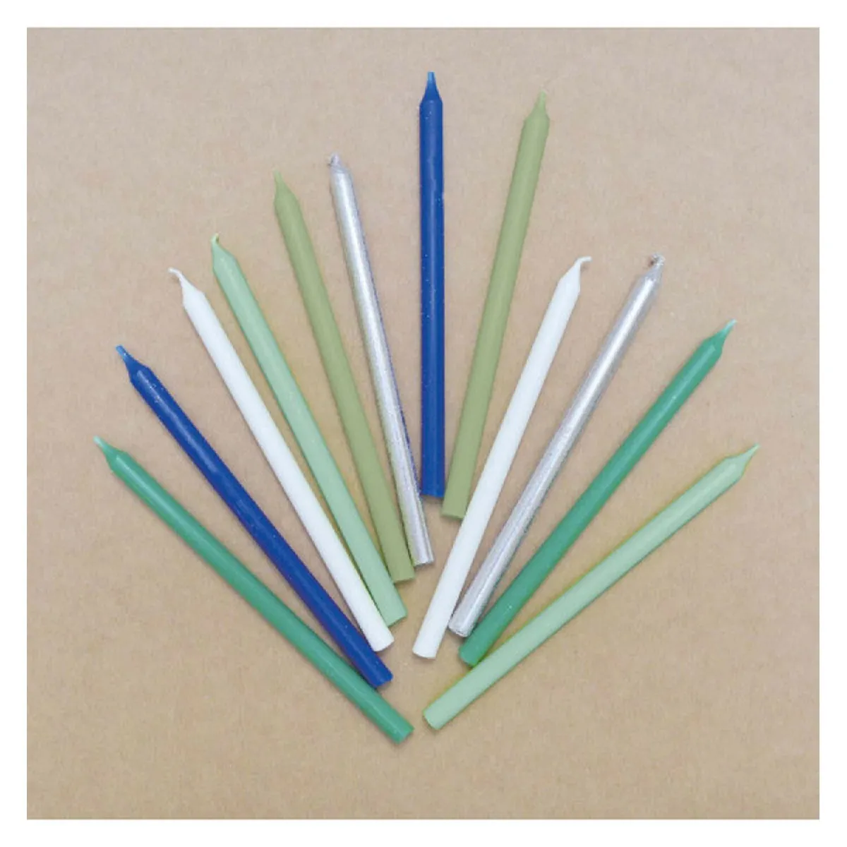 Bougies Longues Bleu & Argent ScrapCooking - 12 cm