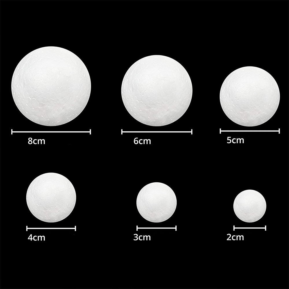 (88er Set) Styropor Bastel Kugel DIY Home Deko Schaumball - Weiss