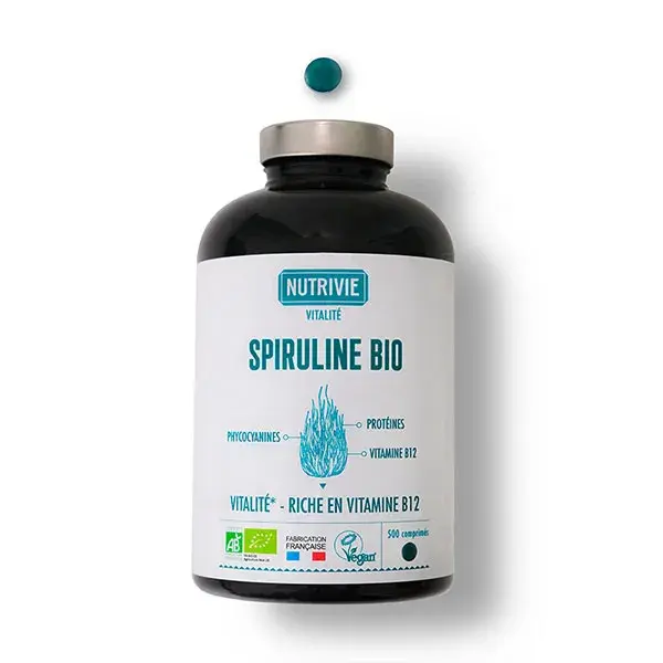 Nutrivie Spirulina Orgânica Alta Potência Vitalidade 500 Comprimidos
