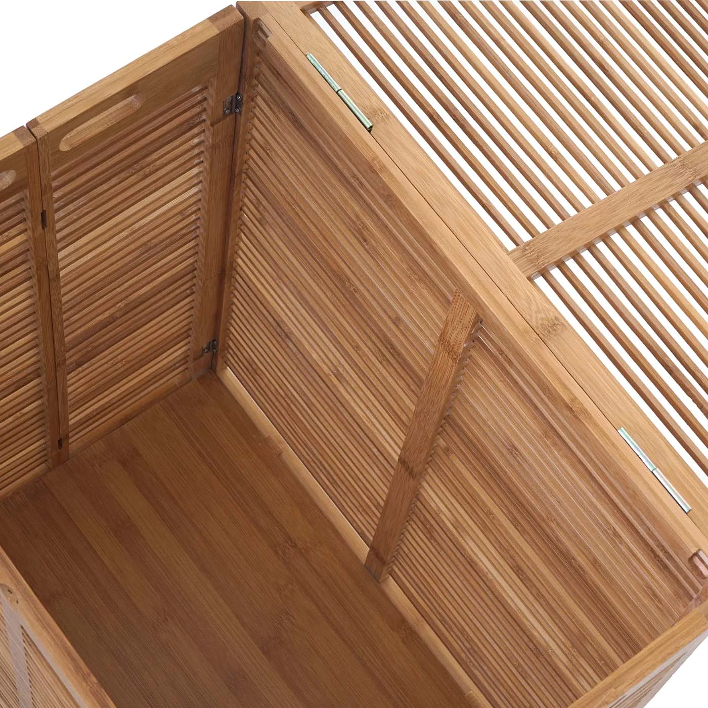 Wäschetruhe MCW-B18, Wäschebox Wäschekorb Wäschesammler, Bambus 61x50x35cm