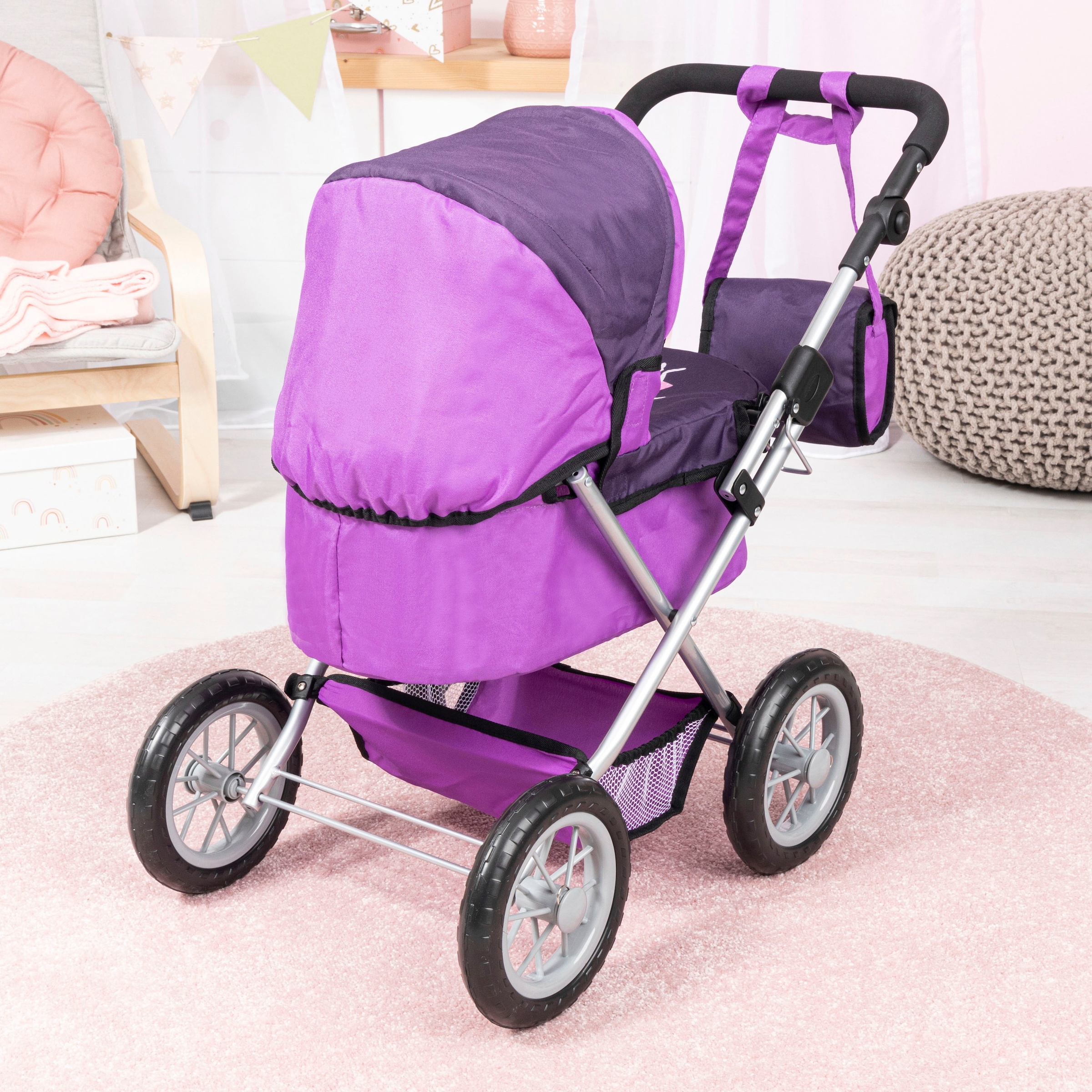 Bayer Puppenwagen »Trendy, Fee, lila« inkl. Wickeltasche