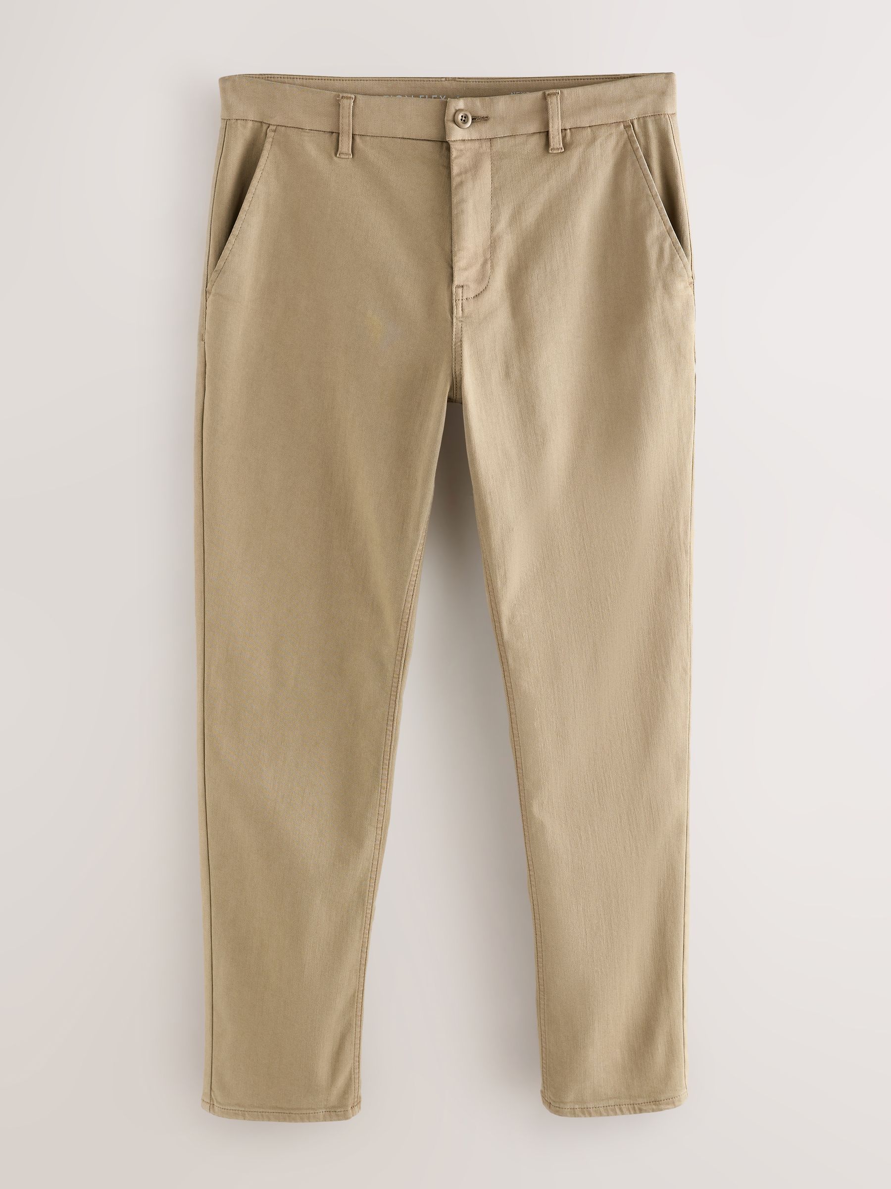 Pastelgeel - Slim Fit - Motionflex chino