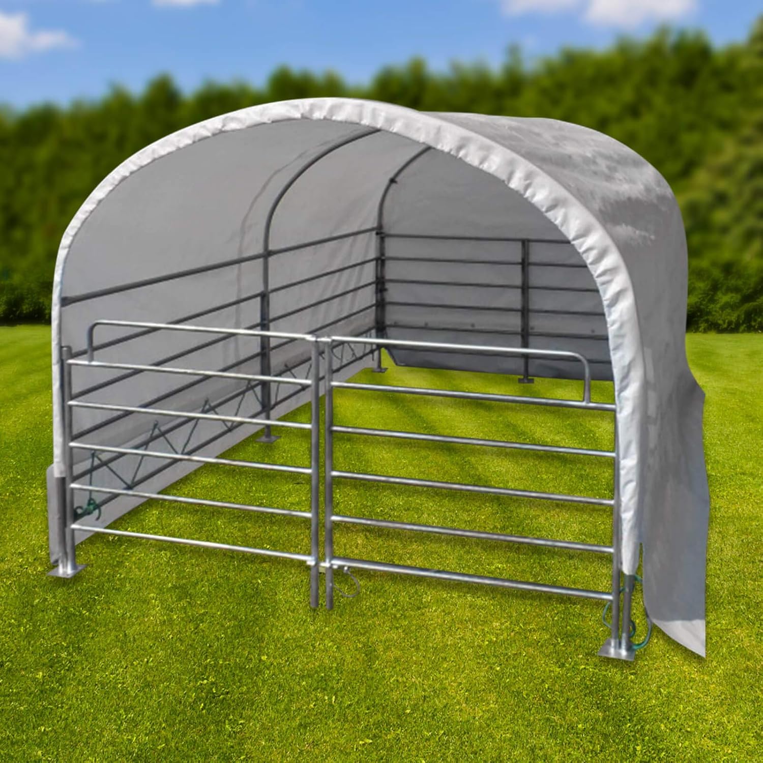 DEMA Weidezelt 2x3m – mobiler Unterstand, Überdachung 1,7m hoch, robust & wetterfest, ideal für Schafe, Ziegen, Brennholz & Weide, schnell aufstellbar & transportabel