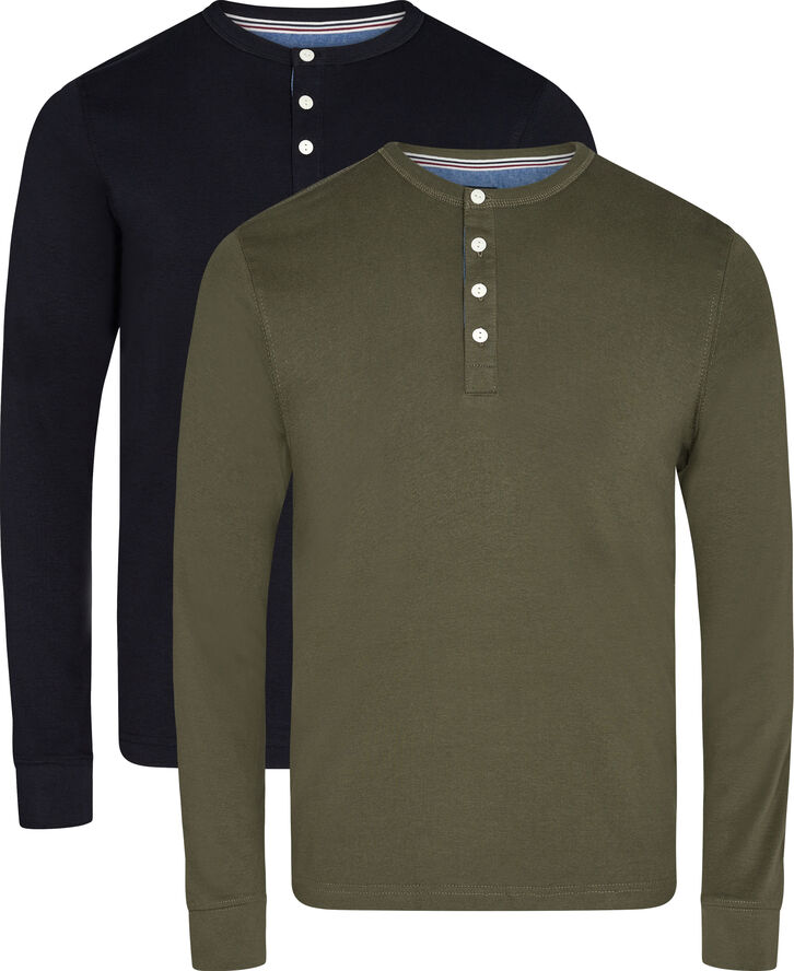 Lindbergh Solid granddad L/S Black dk army
