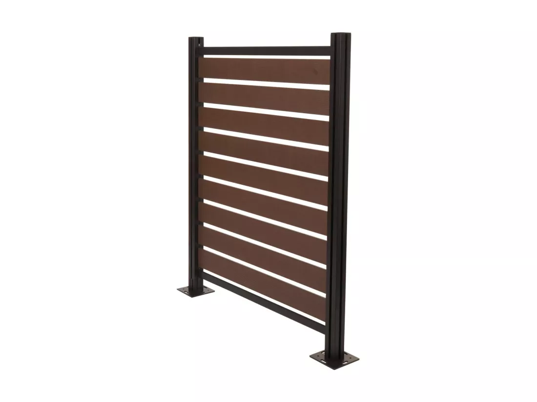 Clôture pour poubelles en aluminium MCW-K57, marron