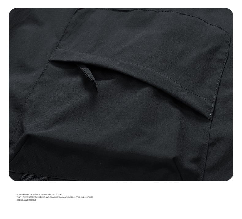 Lefitt - Mid Rise Plain Cargo Shorts