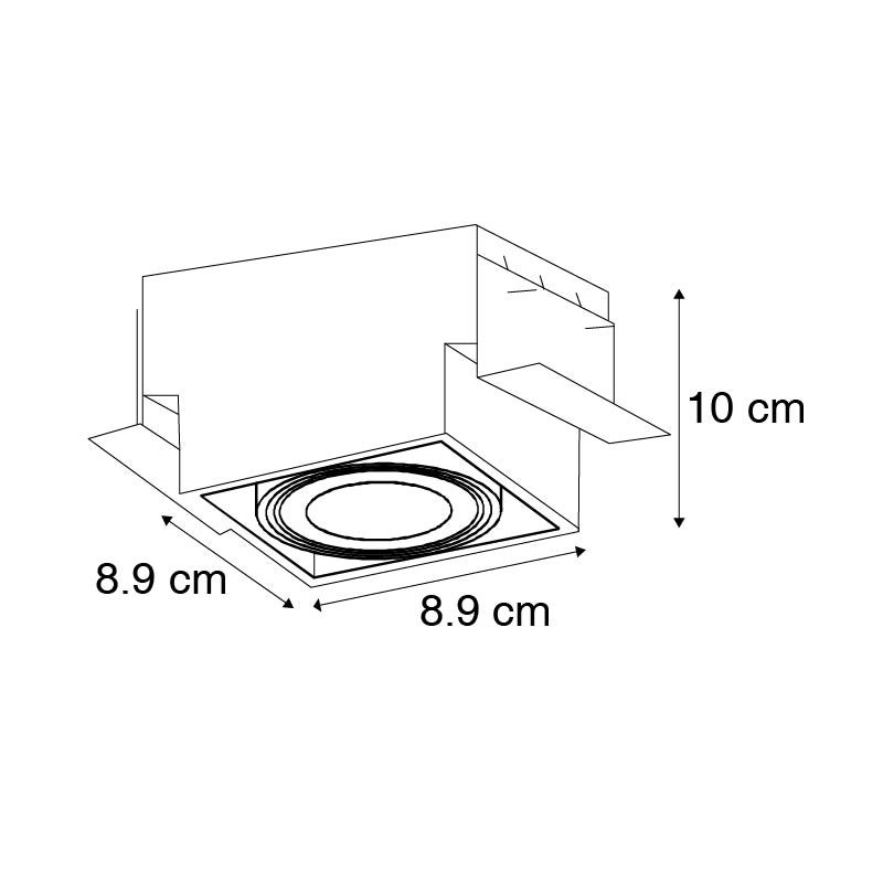 Inbouwspot, zwart, draai- en kantelbaar, frameloos - Oneon 1