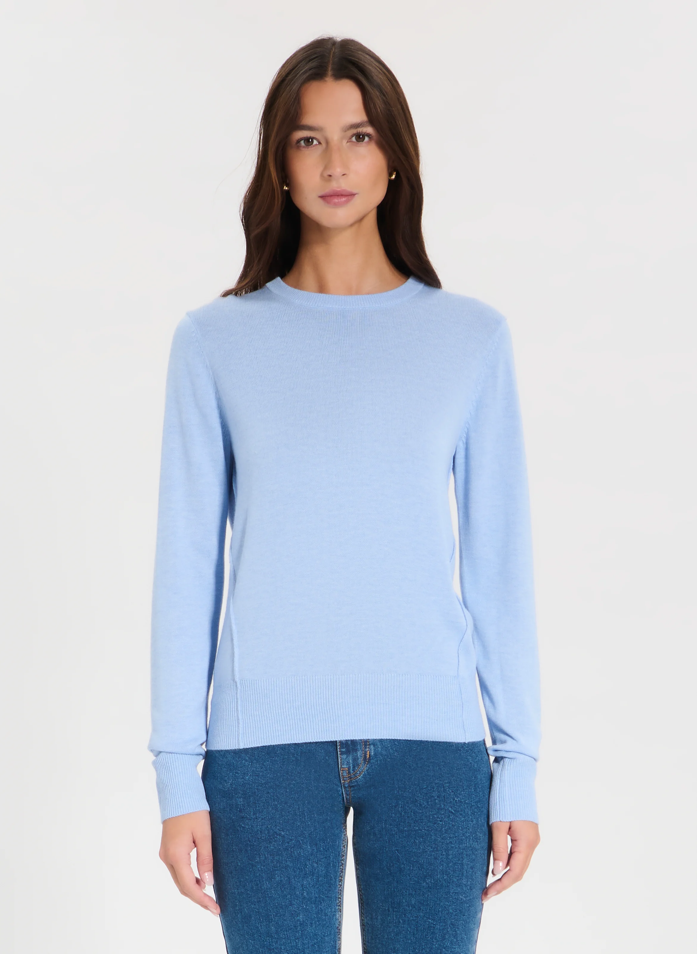 PUCCINO - Pull droit en maille | Bleu