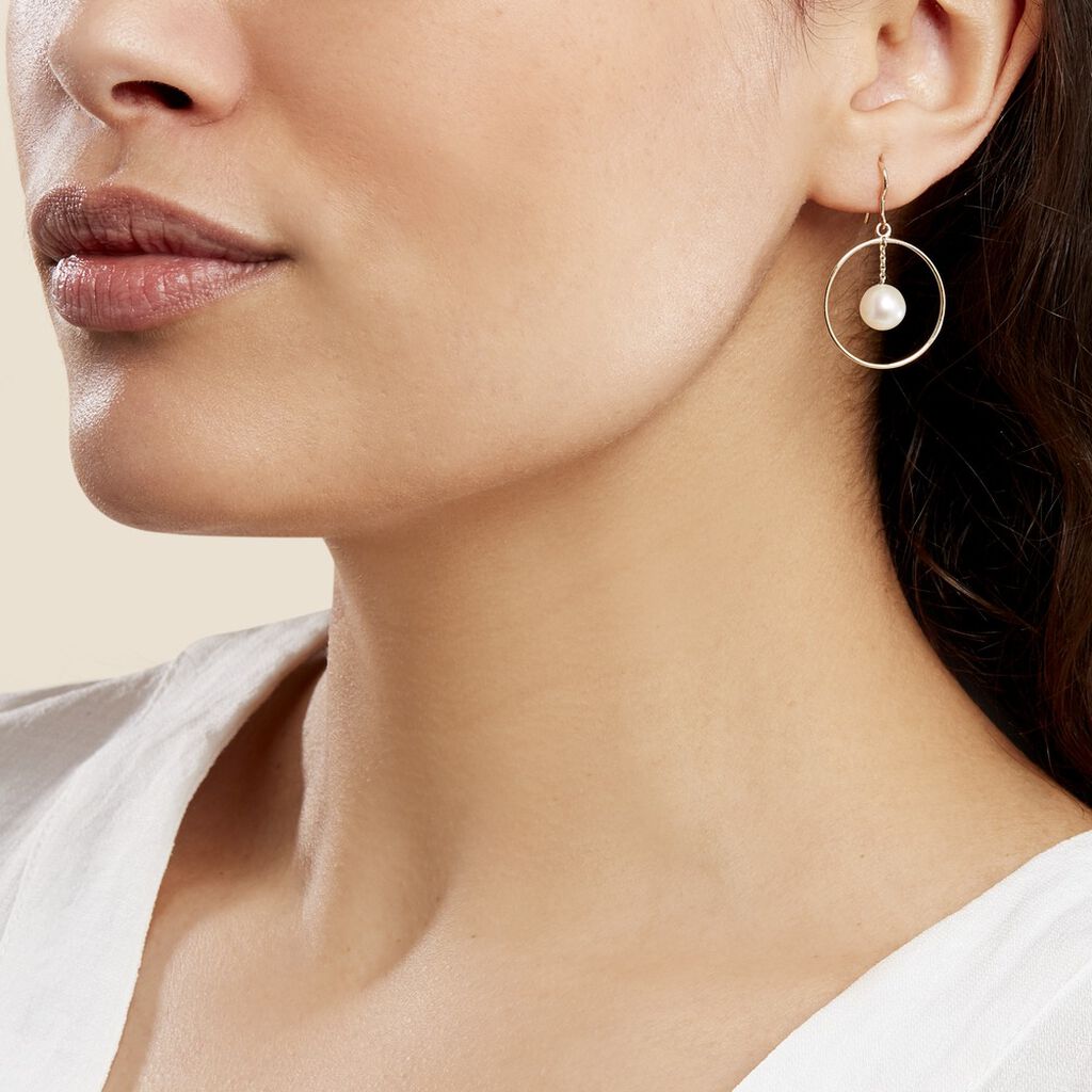 Boucles D'oreilles Pendantes Joris Or Jaune Perle De Culture