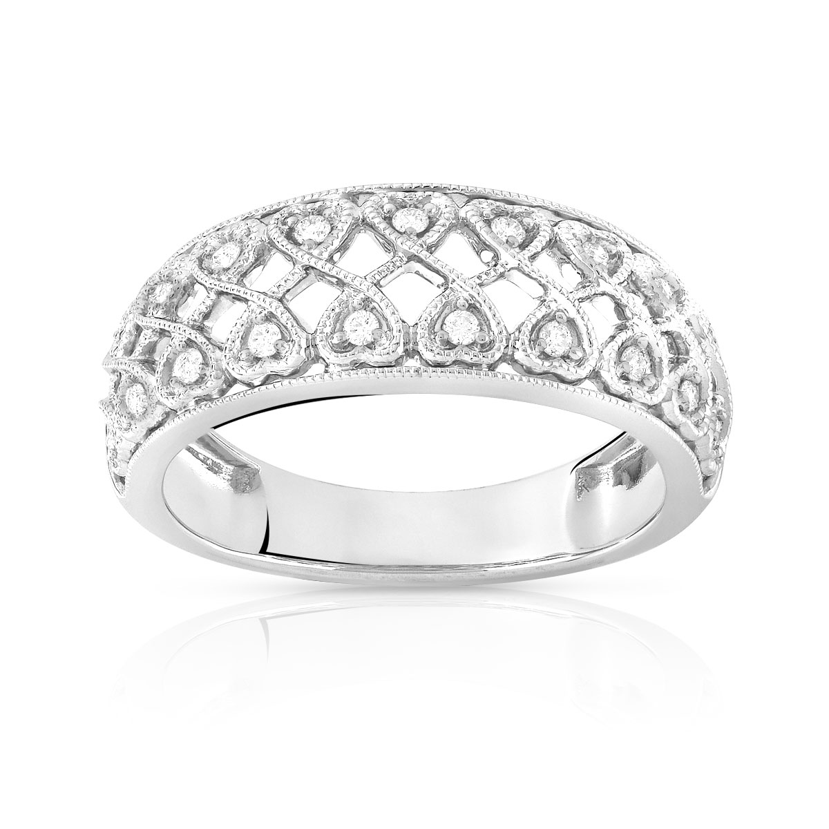 Bague or 750 blanc diamant