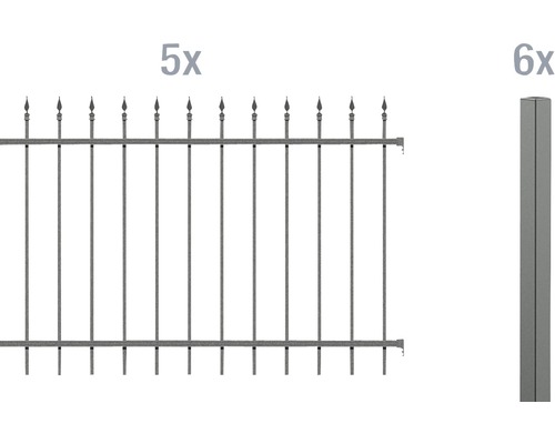 ALBERTS Chaussee hekwerk basisset voor betonneren, 10 x 1,20 m, antraciet