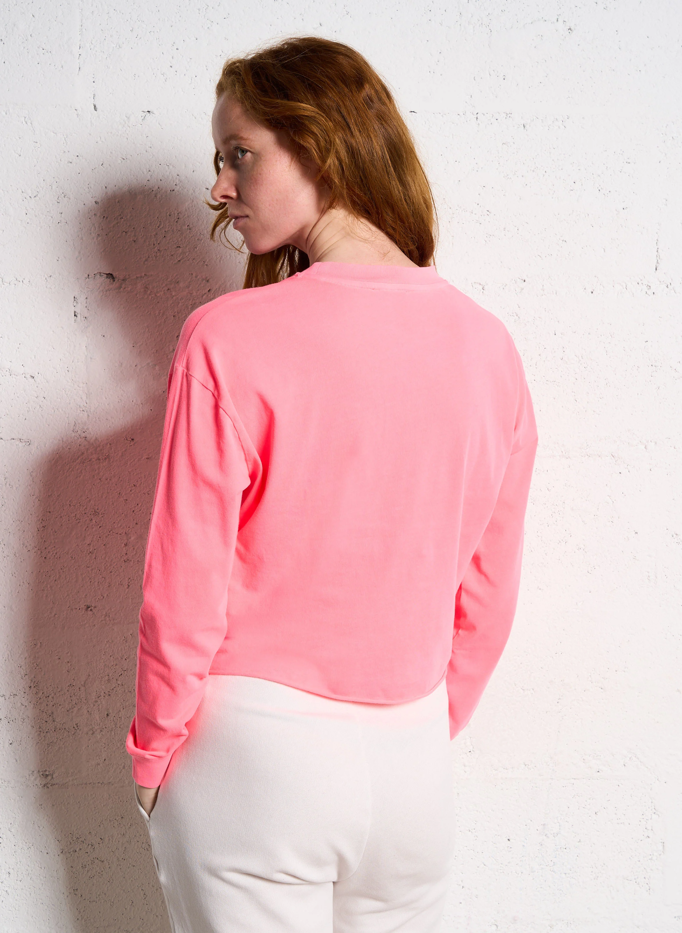 PYMAZ - Tee-shirt court sérigrahié en coton mélangé | Rose
