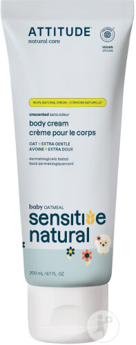 Attitude Sensitive Natural Crème Apaisante Ultra-Hydratante Bébés Peau Sensible Tube 200ml