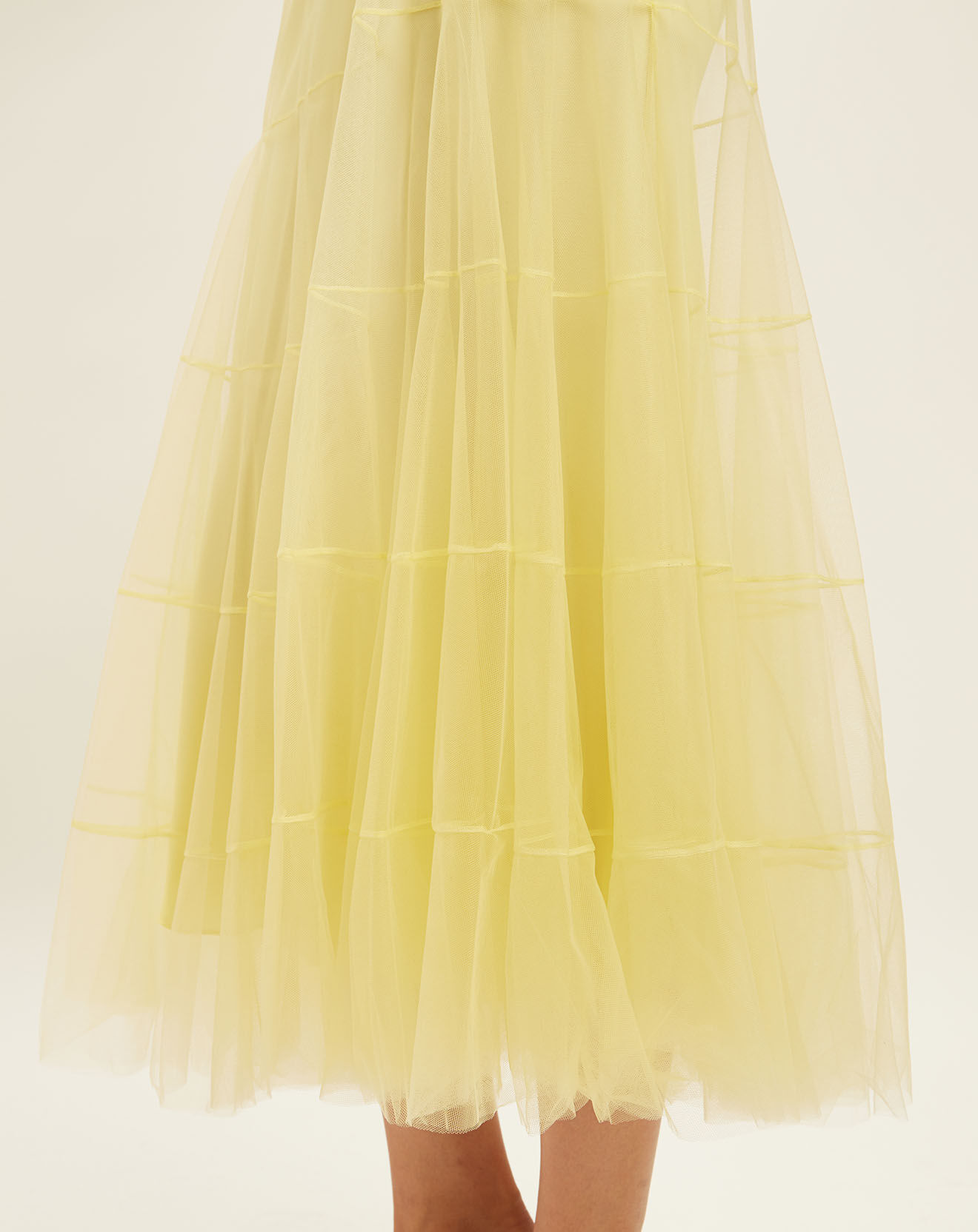 John Galliano Jupe 2 en 1 midi en Tulle jaune