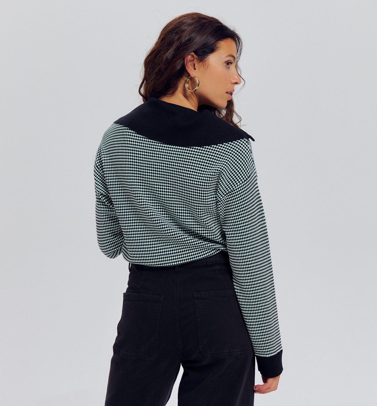 Pull camionneur Femme - Imprimé noir