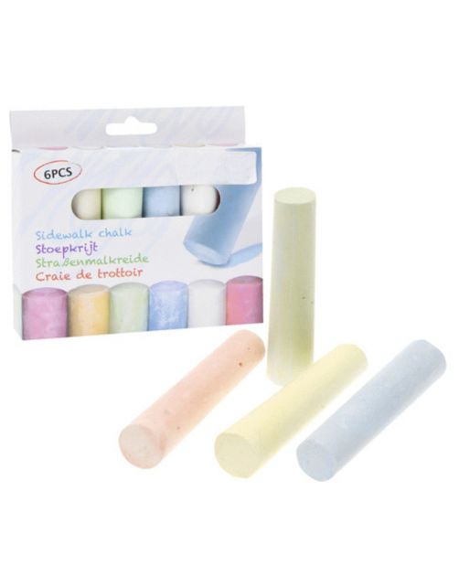 Homestyle Stoepkrijt Jumbo - Speelgoed - Multi-Color 6 stuks
