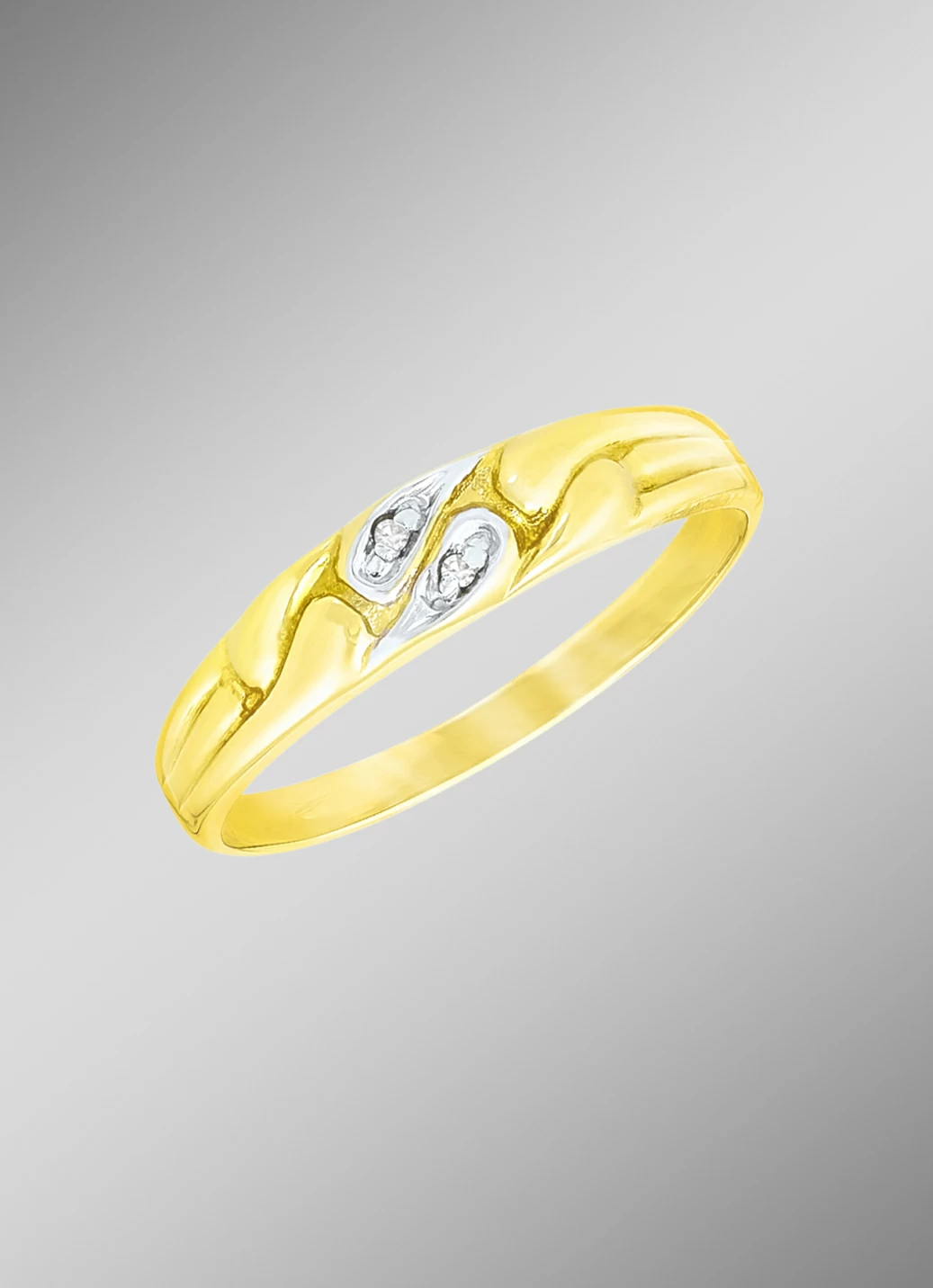 Damenring in Bicolor mit Diamant