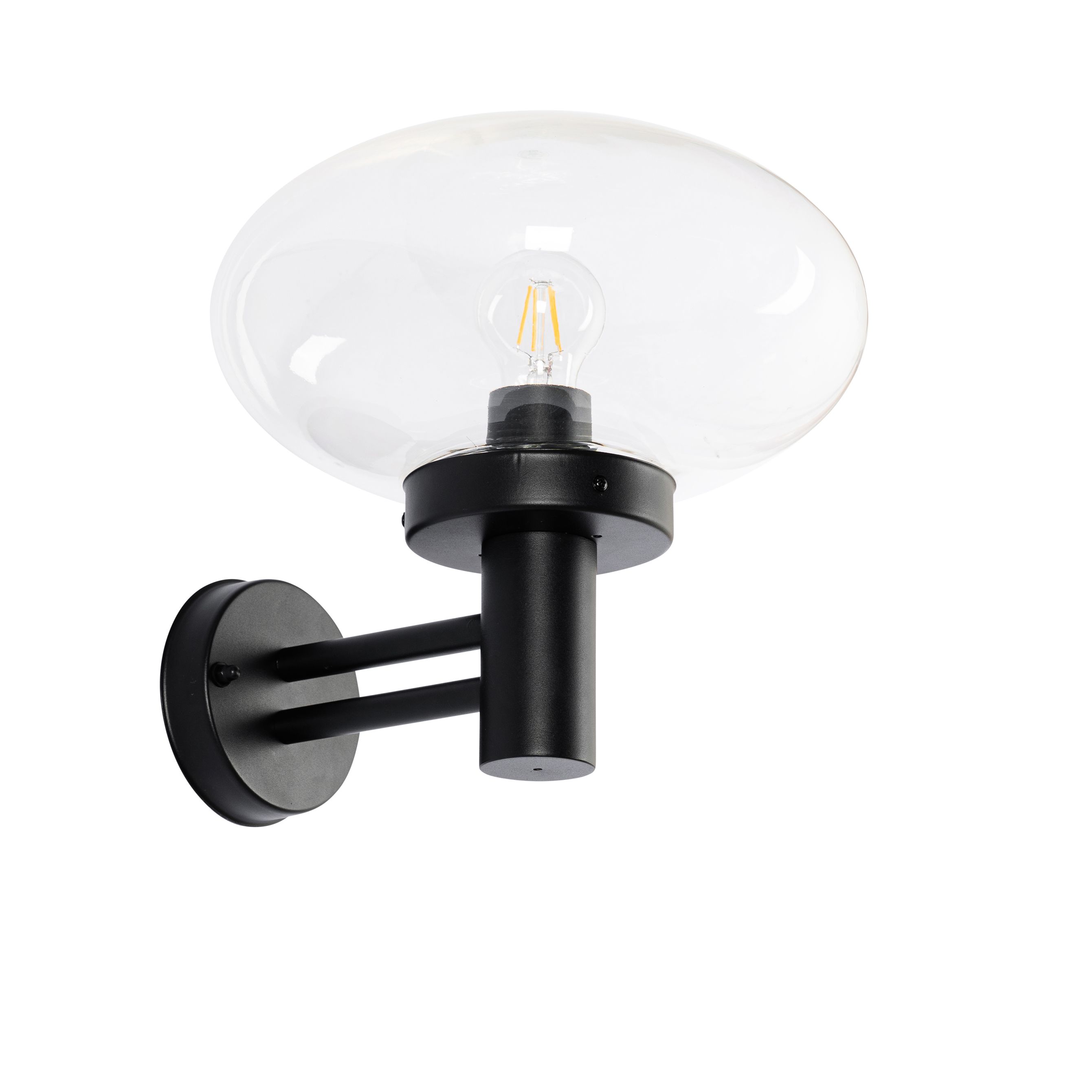 Moderne buiten wandlamp zwart met glas - Elly