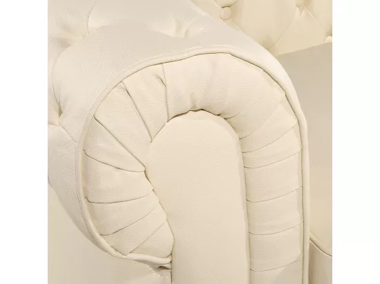 Fauteuil CHESTERFIELD Cuir Beige