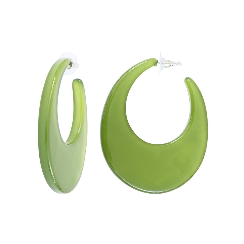 Boucles d'oreilles style créoles vertes